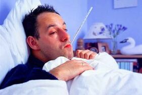 The acute stage of prostatitis manifests itself with a high body temperature
